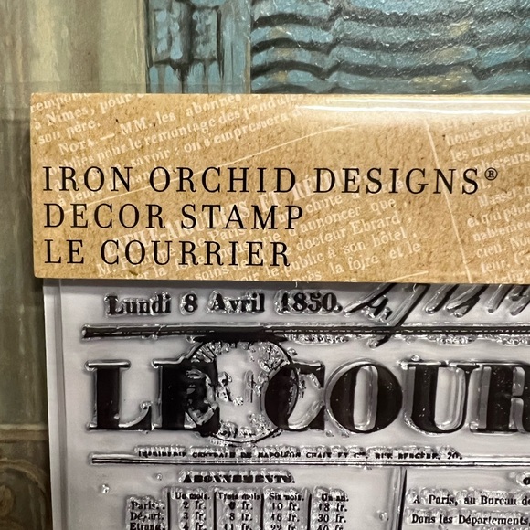 Iron Orchid Designs ..Le Courrier Decor Stamp -& Storage Envelope - Picture 2 of 9